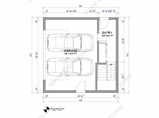 Laneway Home - Double Garage - 509 sf - Main Floor